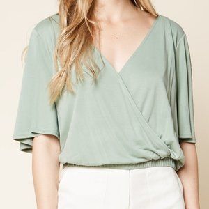 Short Sleeve Pistachio Top